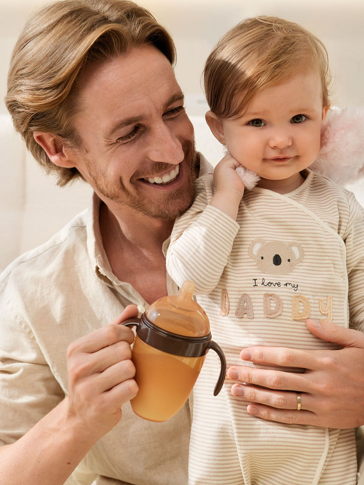 Bunvia Silicone Transition Baby Bottle | 8oz/240ml (Handle Edition)