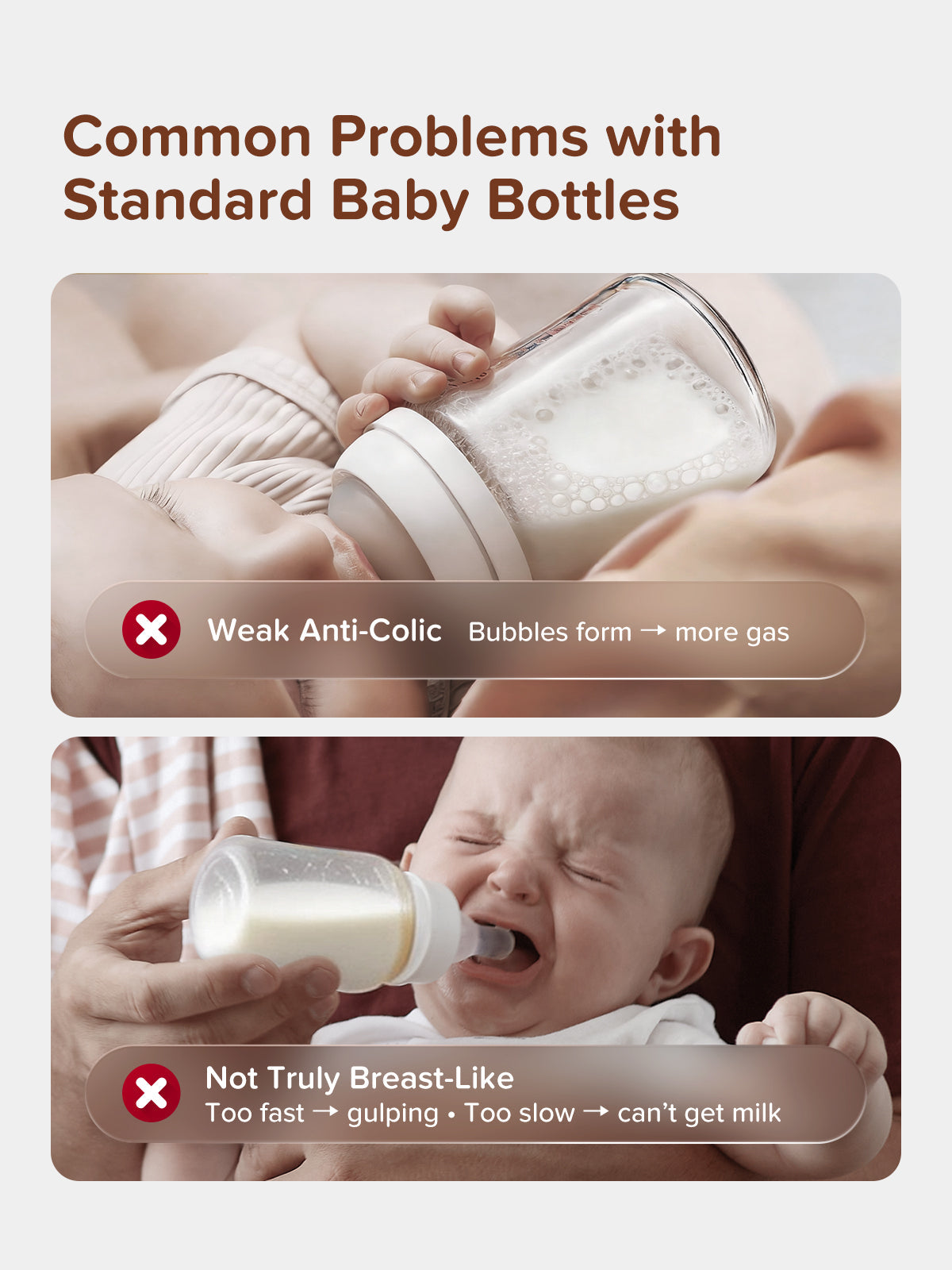 Bunvia Anti-Colic Glass Baby Bottle 0-6M Foundation Set