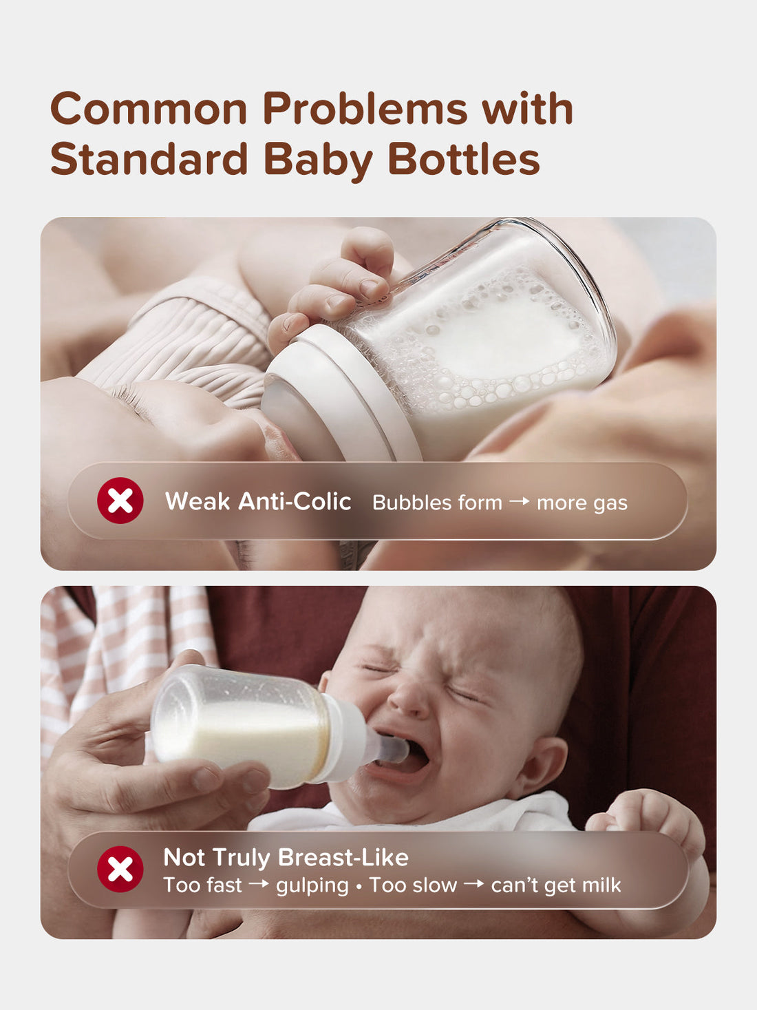 Bunvia Anti-Colic Glass Baby Bottle 0-6M Foundation Set
