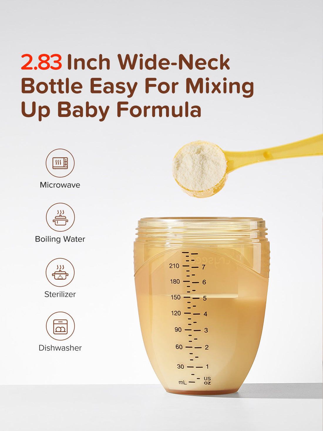 Bunvia Silicone Transition Baby Bottle | 8oz/240ml (Handle Edition)