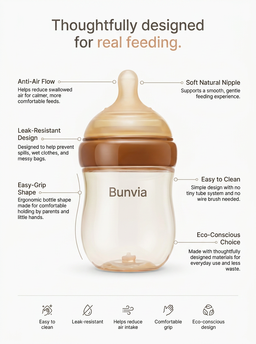 Bunvia PPSU Transition Baby Bottle | 10oz/300ml