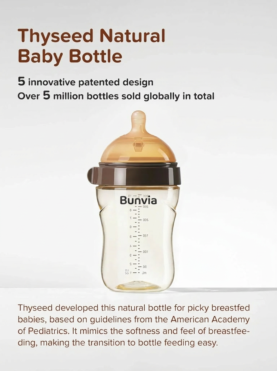 Bunvia PPSU Transition Baby Bottle | 10oz/300ml