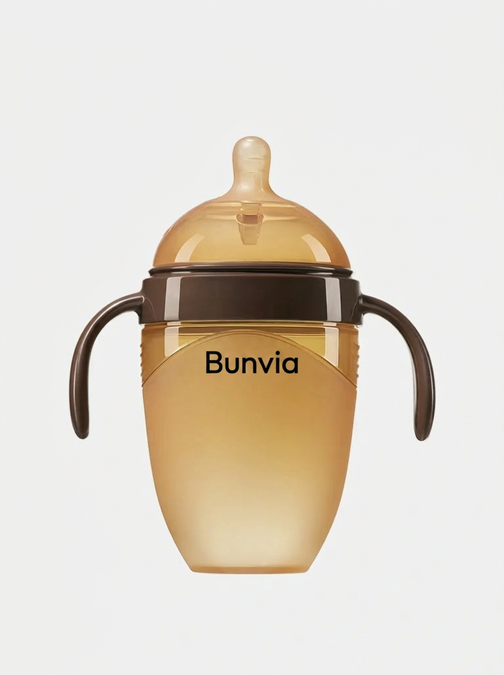 Bunvia Silicone Transition Baby Bottle | 8oz/240ml (Handle Edition)
