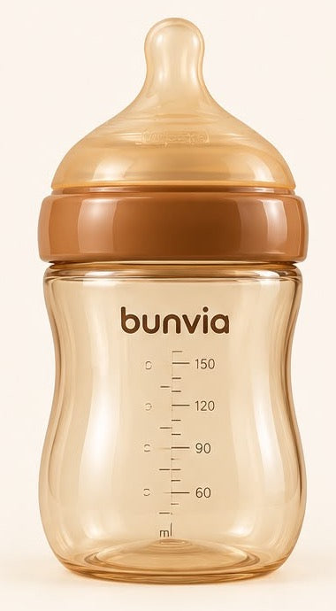 The Bunvia anti-colic glass baby bottle